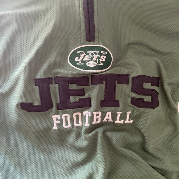 NFL Team Apparel New York Jets Quarter Zip Sweatshirt Youth Large - Picture 4 of 10